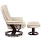Flash Furniture Beige LeatherSoft Recliner & Ottoman w/ Wood Base BT-7818-BGE-GG - alternate 3